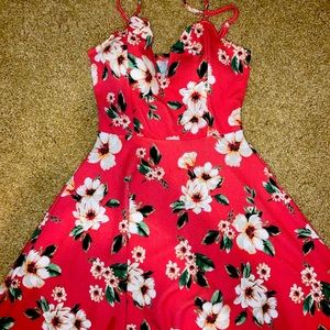 Coral colored size XS floral dress
